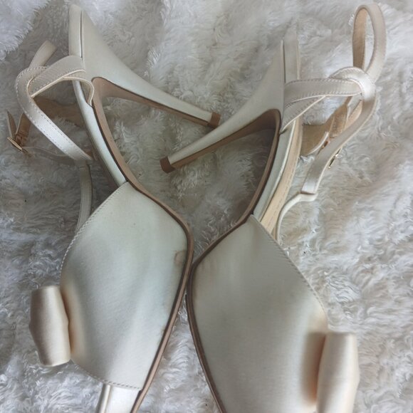 VINTAGE KATE SPADE OPEN TOE BOW HEEL 8 1/2 - Picture 1 of 6